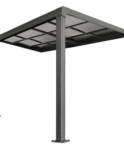 Juskys Terrassendach 3x3 M Mit Schiebedach - Alu Mit Doppelstegplatten – Wetterfeste - UV-Schutz