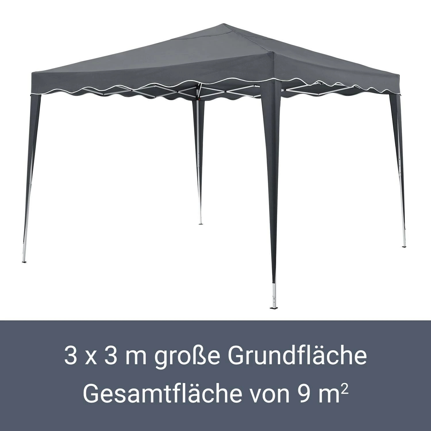 Juskys Faltpavillon Vivara 3x3 M Mit Tasche – UV50+ Sonnenschutz Pavillon Höhenverstellbar& Faltbar – Bild 3