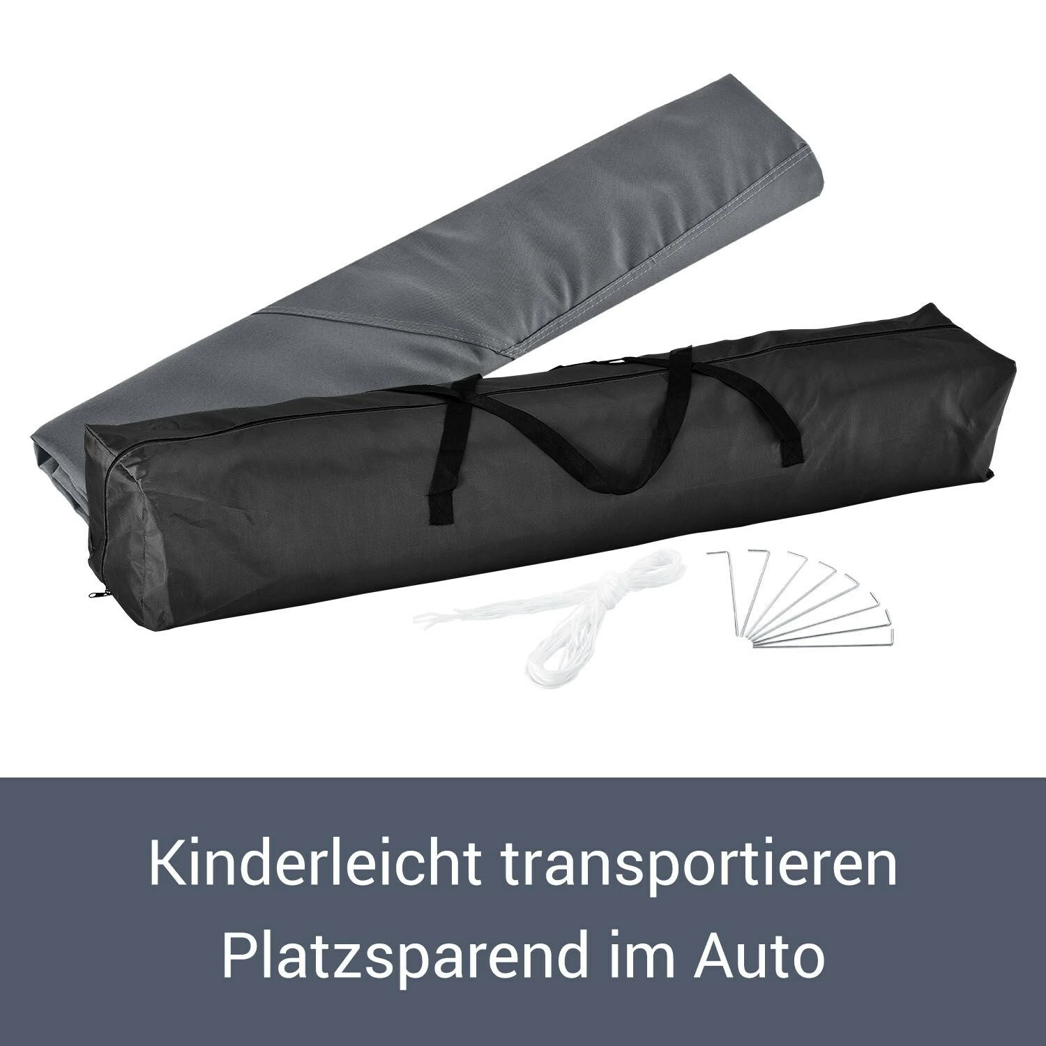 Juskys Faltpavillon Vivara 3x3 M Mit Tasche – UV50+ Sonnenschutz Pavillon Höhenverstellbar& Faltbar – Bild 5