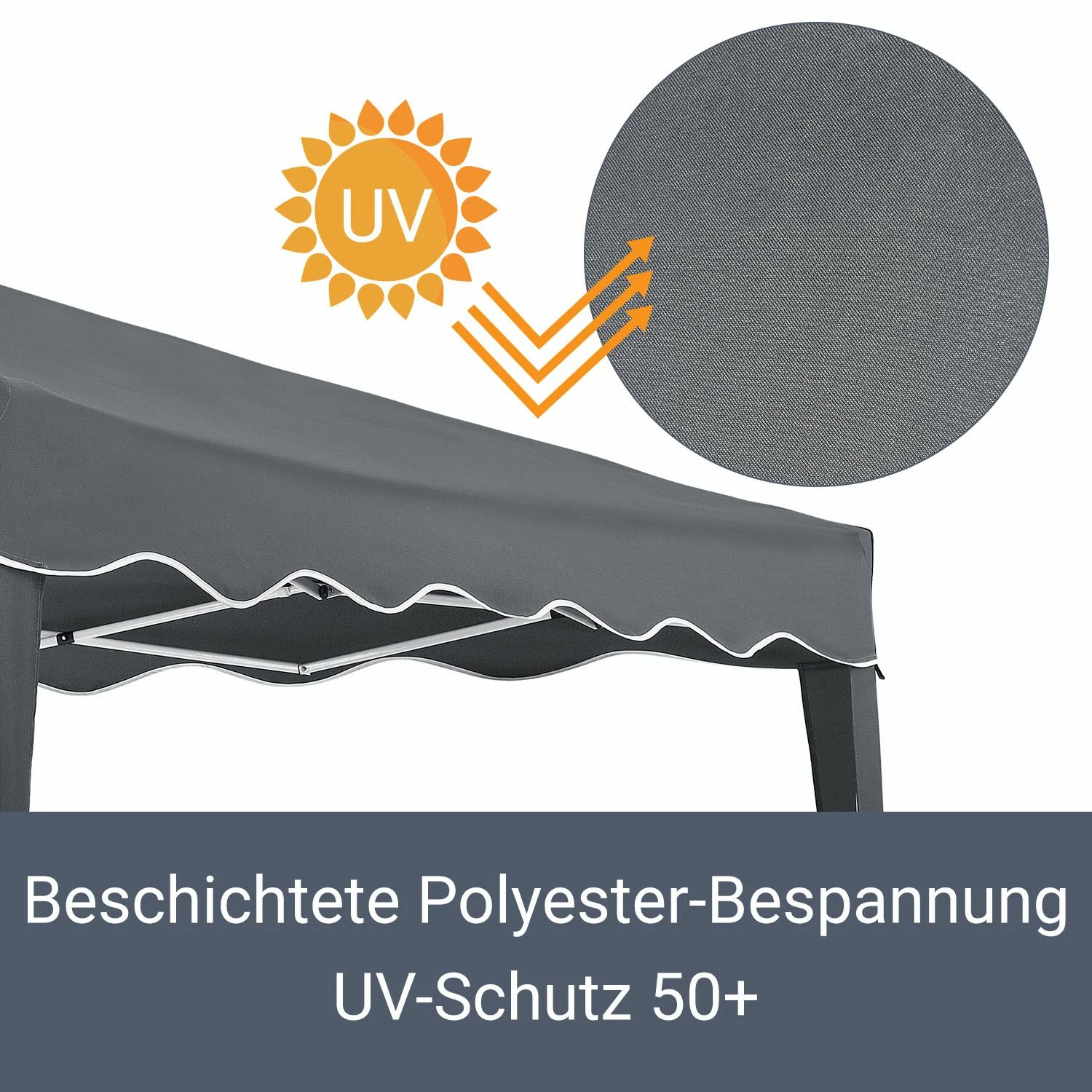 Juskys Faltpavillon Vivara 3x3 M Mit Tasche – UV50+ Sonnenschutz Pavillon Höhenverstellbar& Faltbar – Bild 6