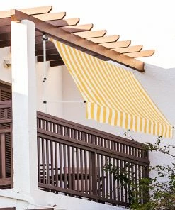Strattore Klemmmarkise / Balkonmarkise Sonnenschutz 250 X 120 Cm - Gelb/Weiß