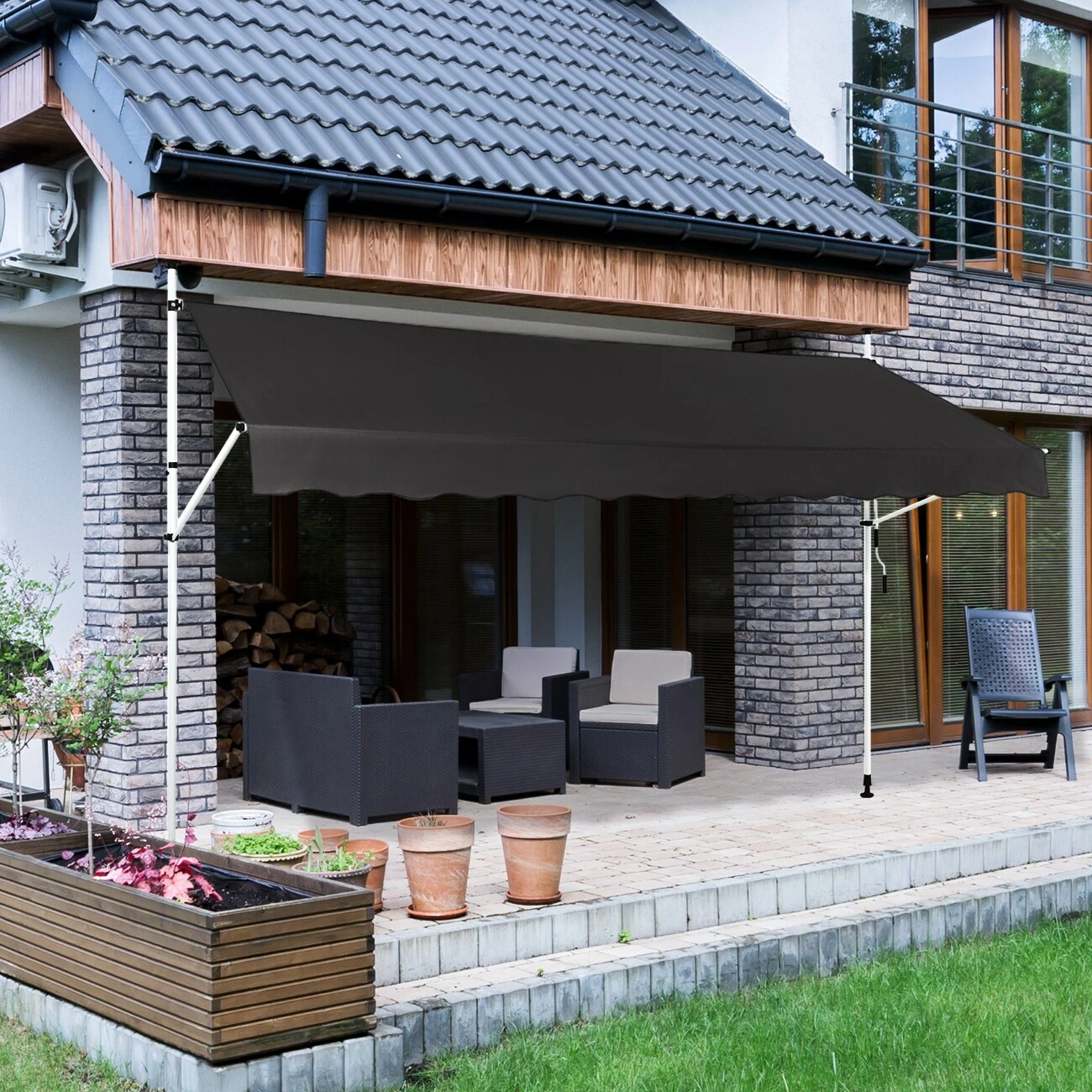 Strattore Klemmmarkise / Balkonmarkise Sonnenschutz 300 X 120 Cm - Anthrazit