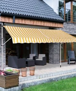 Strattore Klemmmarkise / Balkonmarkise Sonnenschutz 300 X 120 Cm - Gelb/Weiß
