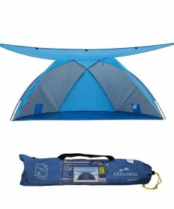 EXPLORER Strandmuschel + Dach Sonnen Schutz Strandzelt Wind UV 80 Verschließbar