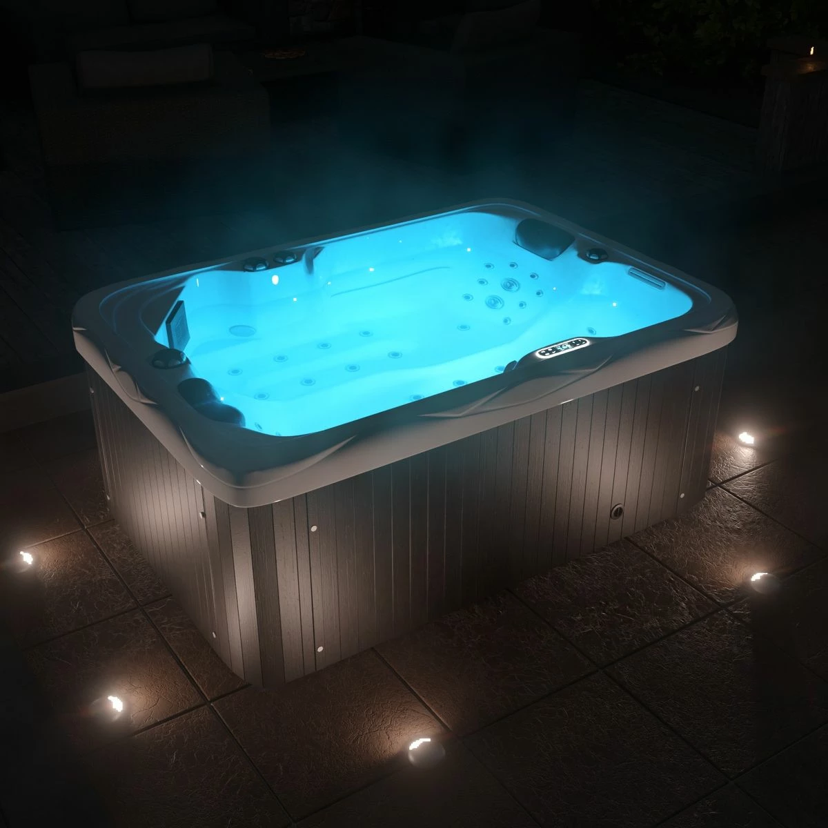TroniTechnik Outdoor Whirlpool LEVANZO Inkl. Heizung, Hydromassage, Bluetooth Und Farblicht