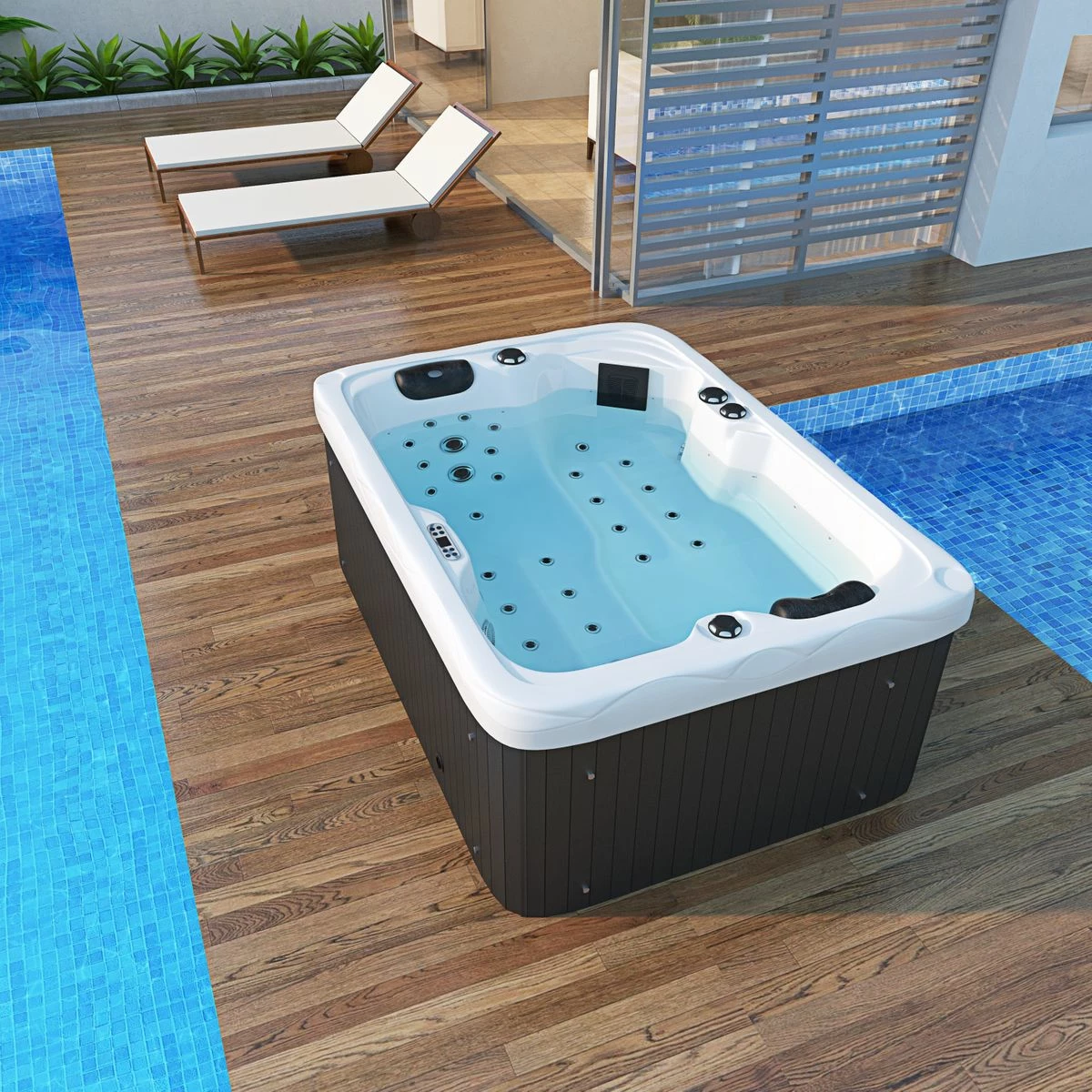 TroniTechnik Outdoor Whirlpool LEVANZO Inkl. Heizung, Hydromassage, Bluetooth Und Farblicht – Bild 3