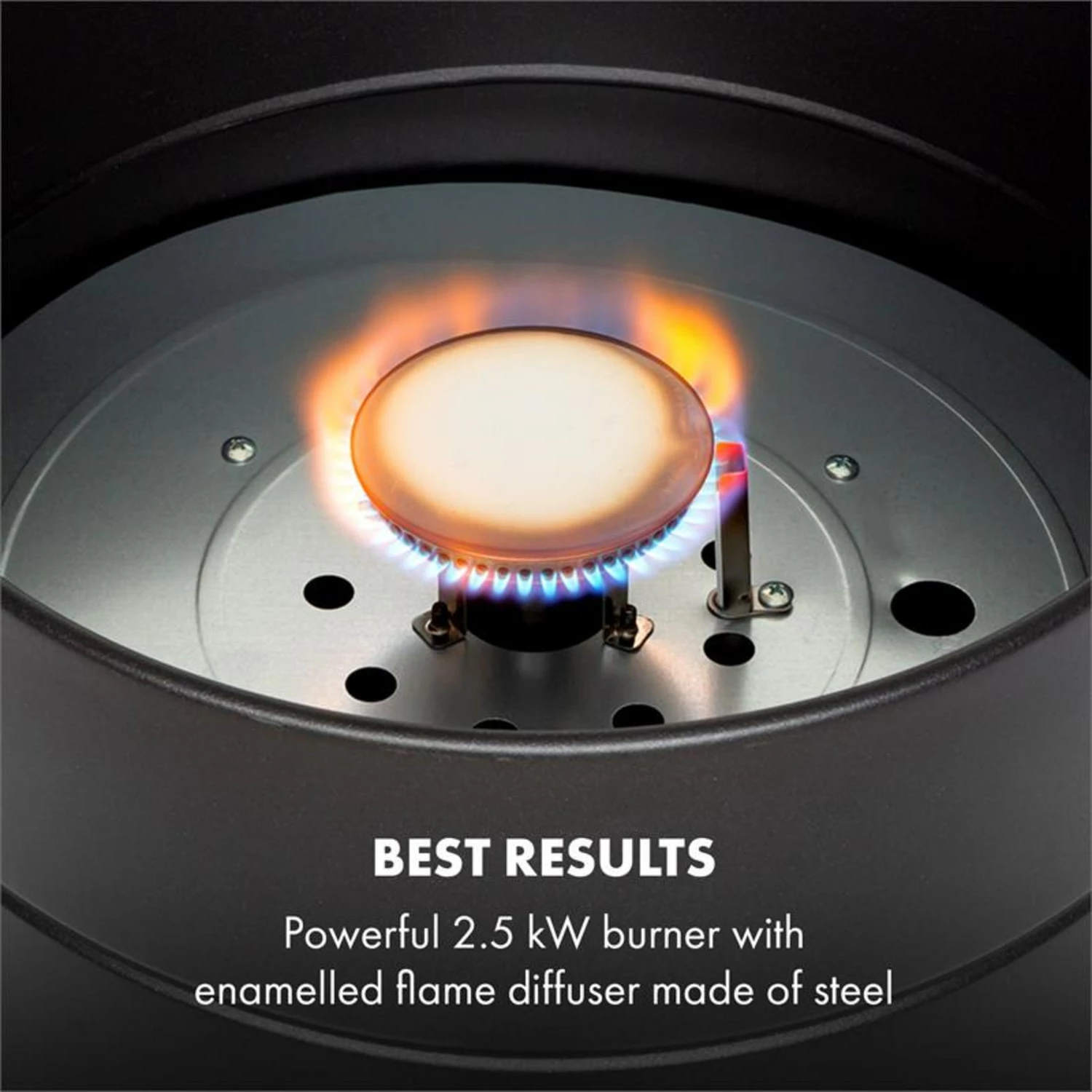 Klarstein DareDevil BBQ-Gasgrill Campinggrill 2,5kW Ø29cm 4 Personen Stahl Schwarz – Bild 4