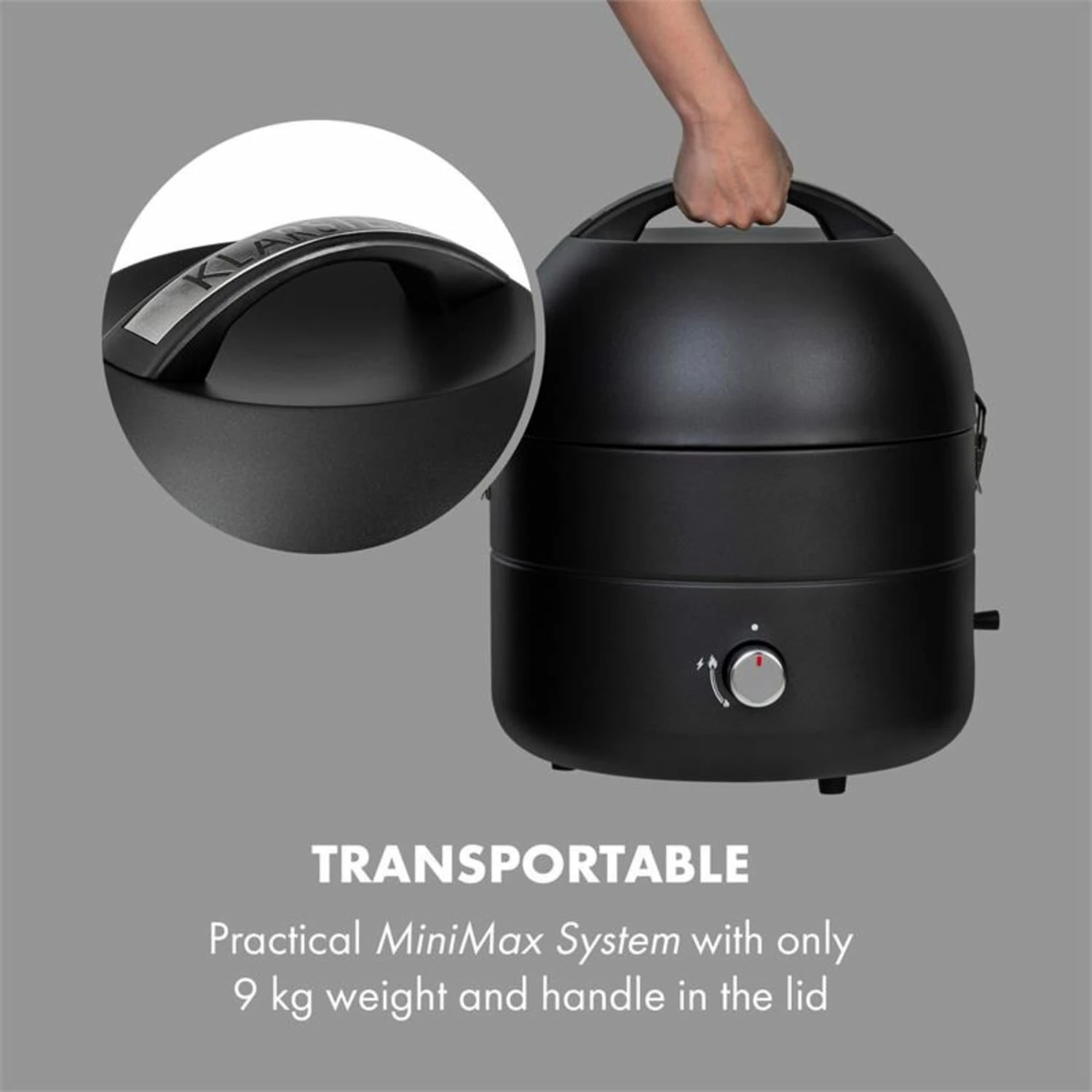 Klarstein DareDevil BBQ-Gasgrill Campinggrill 2,5kW Ø29cm 4 Personen Stahl Schwarz – Bild 5