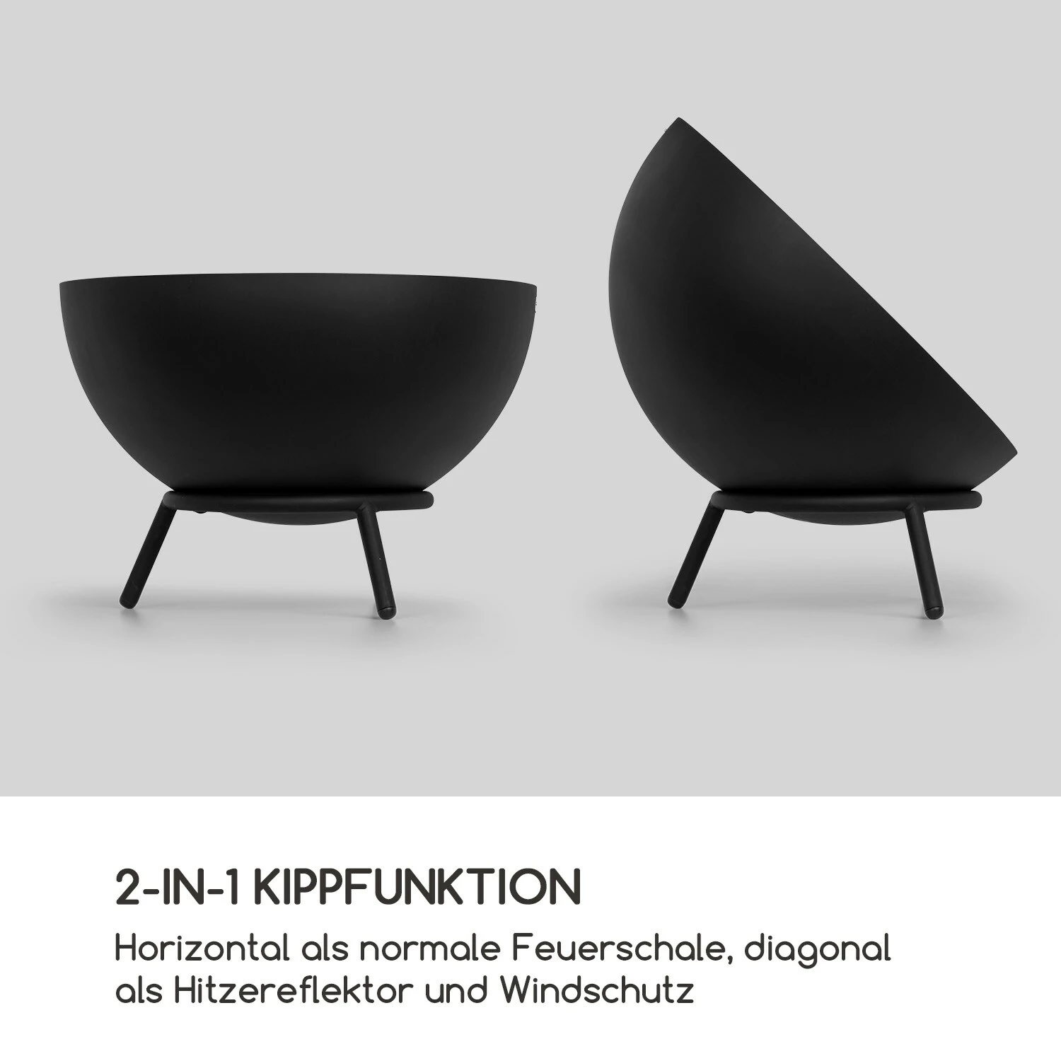 Blumfeldt Fireball Feuerschale Ø 66 Cm Kippbar 2 Mm Stahl-Feuerschale Horizontal Diagonal Nutzbar – Bild 3