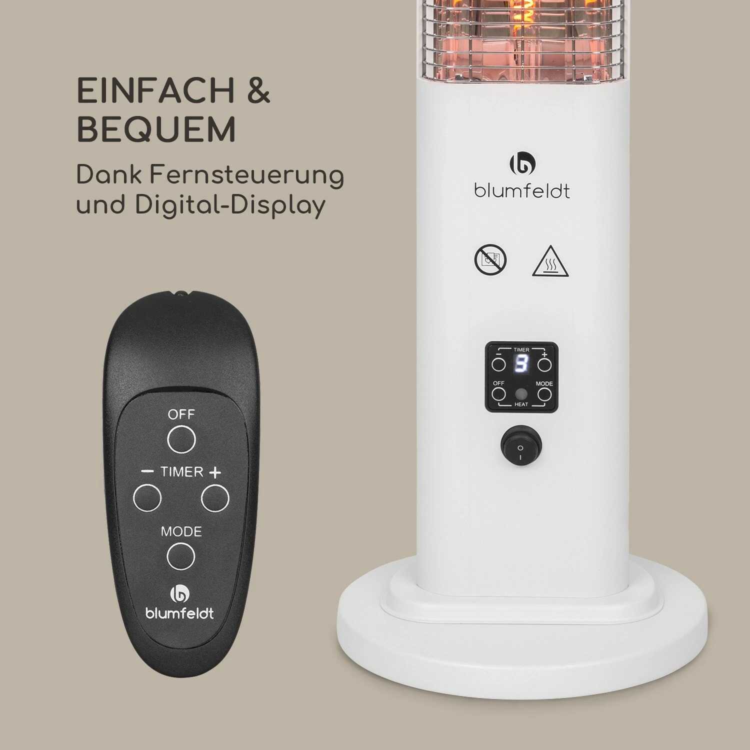Blumfeldt Heat Guru Plus In & Out Heizstrahler 1200W 3 Heizstufen Fernbedienung – Bild 6