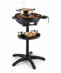 Klarstein Grillpot Elektrogrill 1600W Standgrill Tischgrill 40cm Grill Gusseisen
