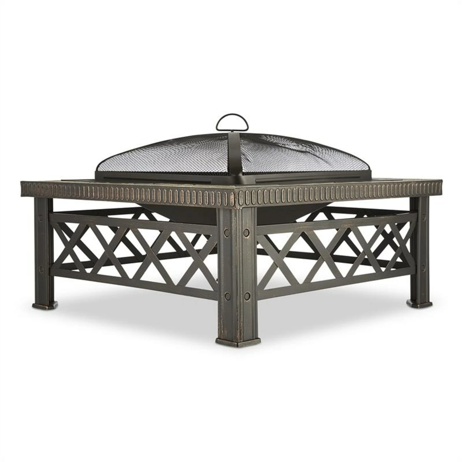Blumfeldt Merano Feuerschale 75x75 Cm Kachel-Design Stahl Geschwärzt – Bild 5