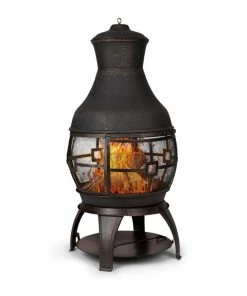 Blumfeldt Titus Gartenkamin Gusseisen 360° FireView Rostfrei Sicherer Stand