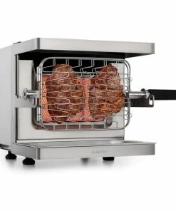 Klarstein Crossfire Vertikaler Gasgrill 800°C Infrarot-Brenner 12.000 BTU Silber