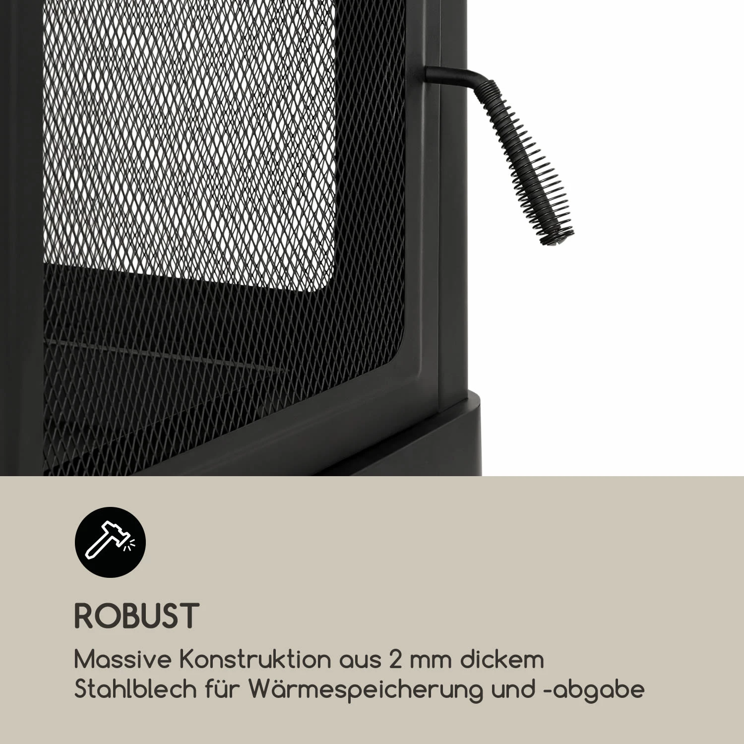 Blumfeldt Macondo Feuerstelle Feuerschale 35x35cm Holzfach Stahl Schwarz – Bild 3