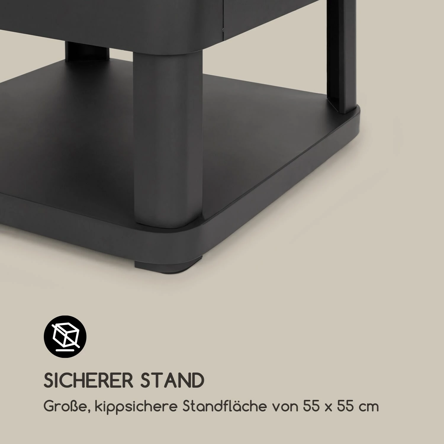 Blumfeldt Macondo Feuerstelle Feuerschale 35x35cm Holzfach Stahl Schwarz – Bild 5