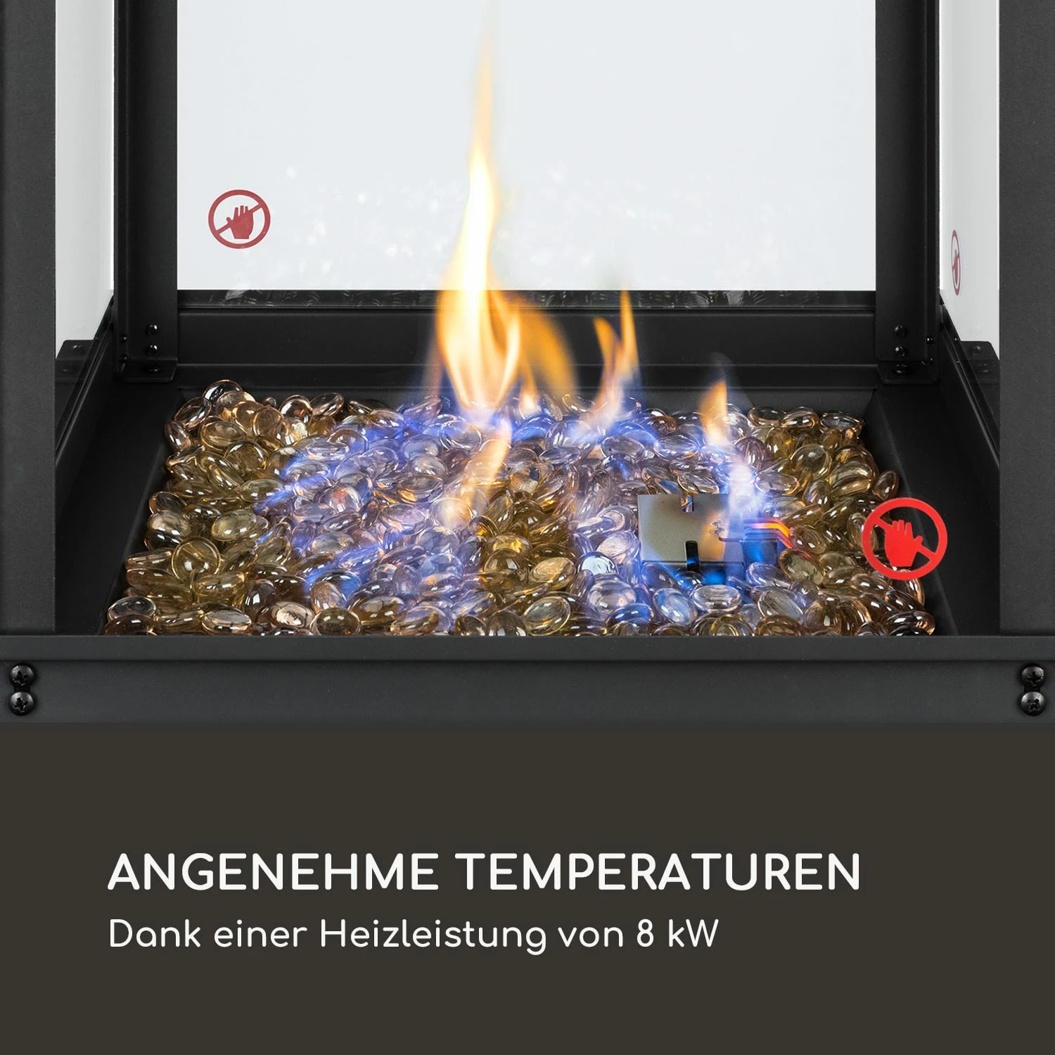 Blumfeldt Flagranti Gasheizstrahler 8kW Gasflasche Bis 11kg Edelstahl Schwarz – Bild 3