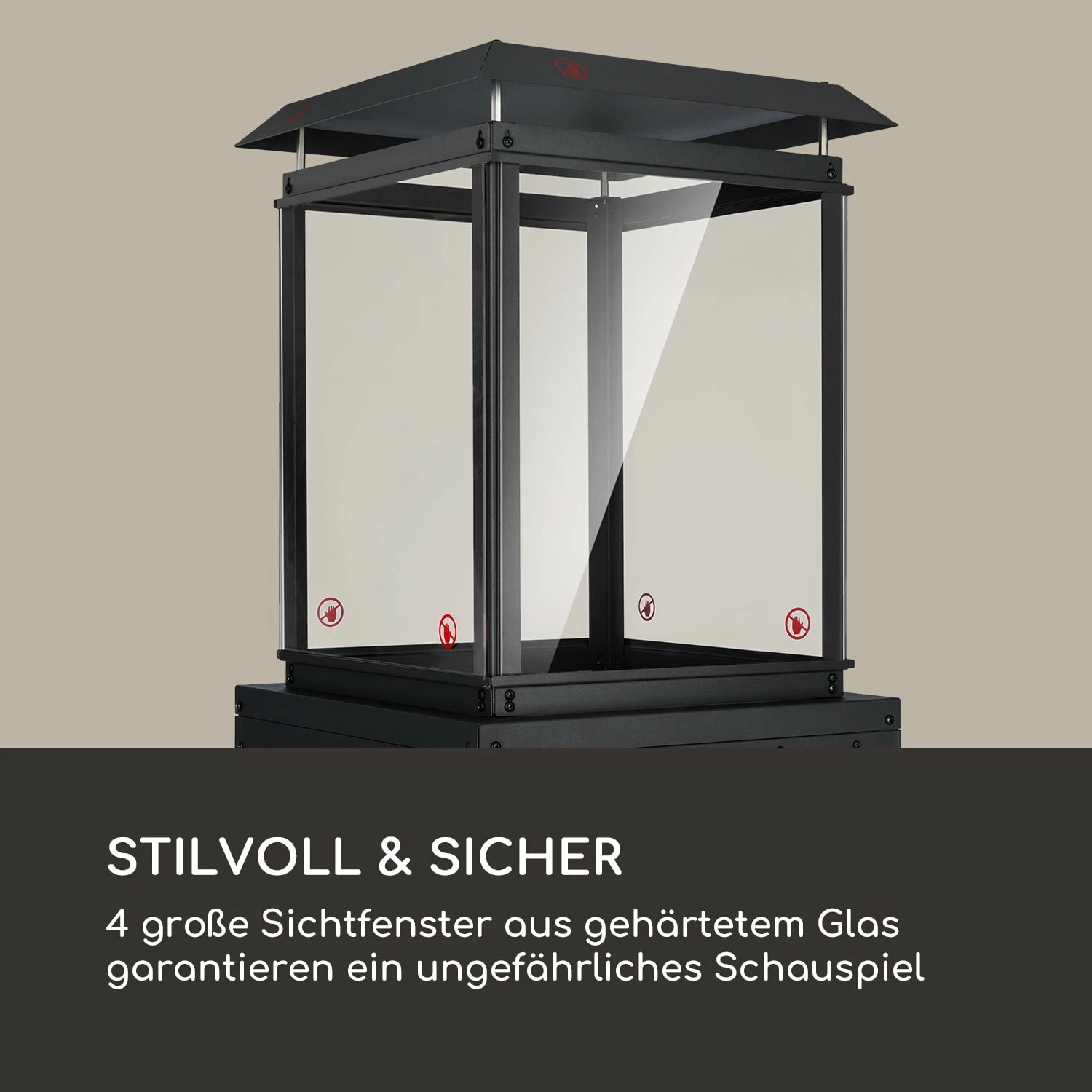 Blumfeldt Flagranti Gasheizstrahler 8kW Gasflasche Bis 11kg Edelstahl Schwarz – Bild 5