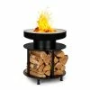 Blumfeldt Wood Stock 2-in-1-Feuerschale BBQ-Grill Ø56cm Edelstahl Schwarz
