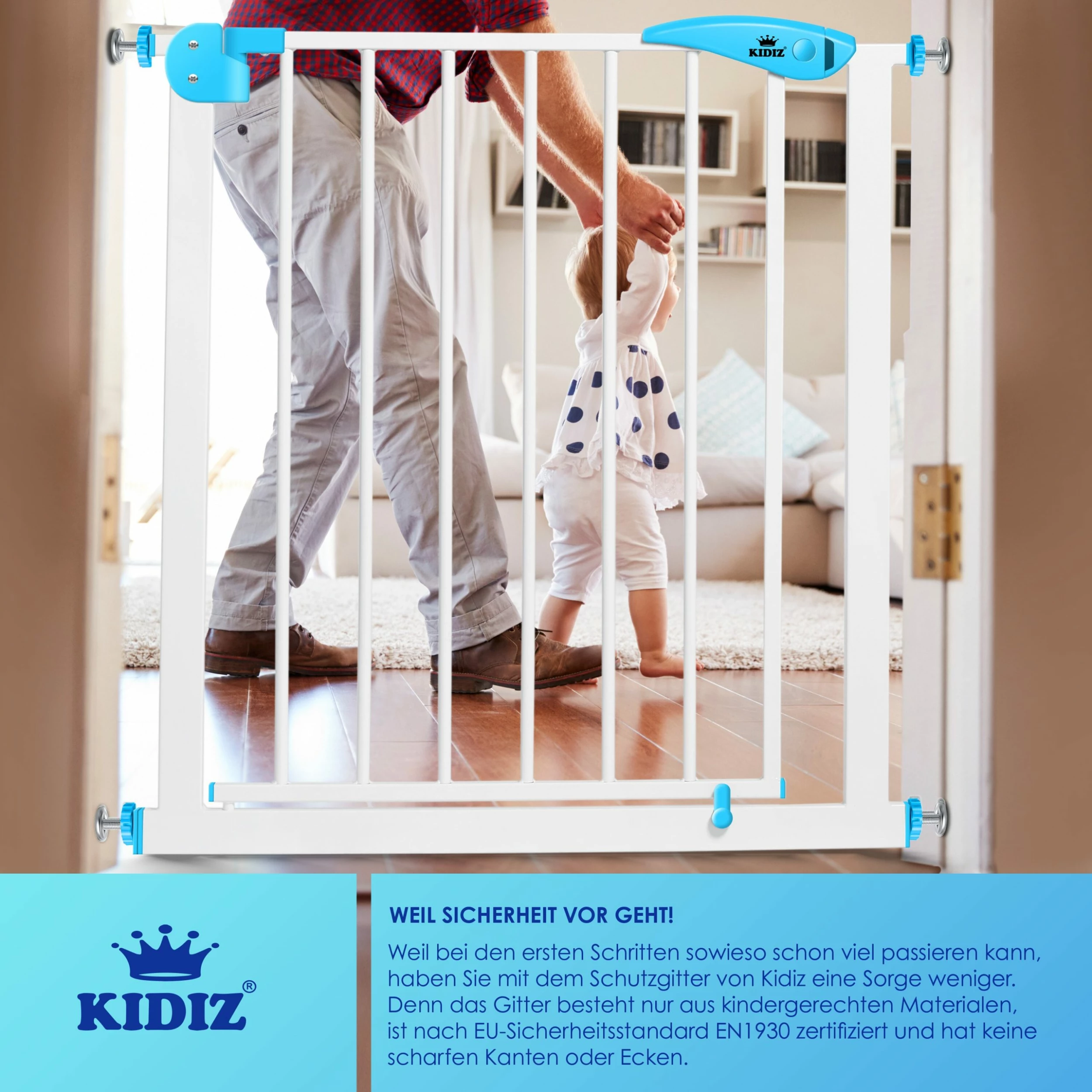 Kidiz® Türschutzgitter ? Absperrgitter ? Treppengitter ? Kindergitter | Gitter Haustier | – Bild 4