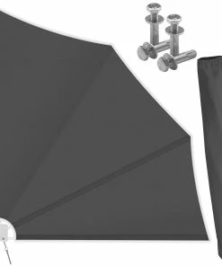 KESSER® Balkonfächer Klappbar Mit Wandhalterung | 140x140cm | Sichtschutz Balkon Windschutz | Balkonsichtschutz | Seitenmarkise | Witterungsbeständig | Inkl. Montagematerial |