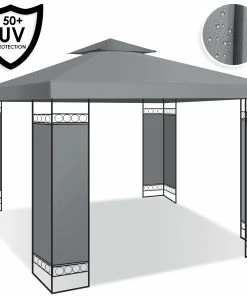 KESSER® - Pavillon 3x3m Wasserabweisend UV-Schutz 50+ Metall Gestell Partyzelt Gartenzelt Luxus Gartenpavillon 9m² Festzelt
