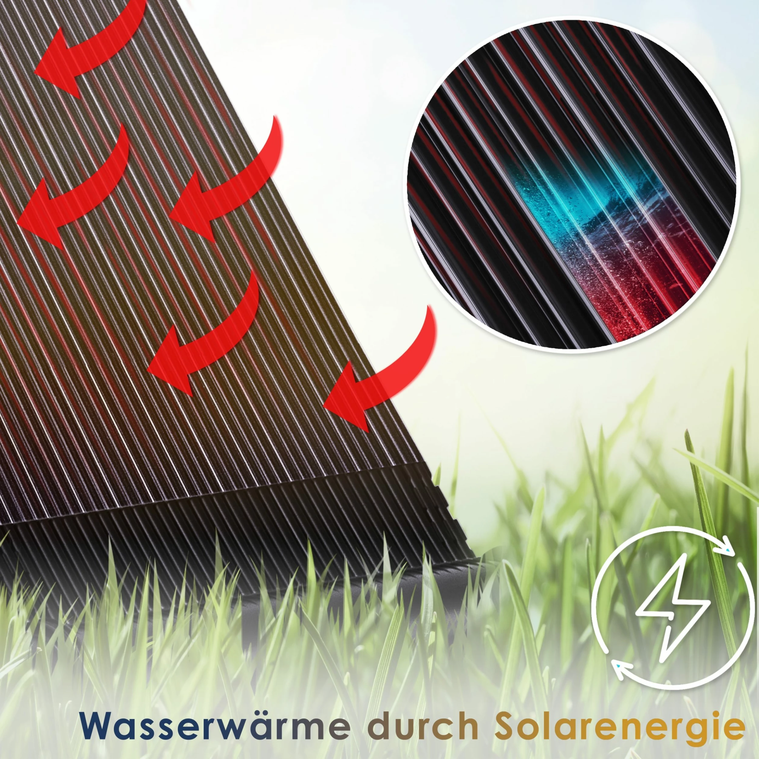 KESSER® Solarkollektor ECO Poolheizung 108 X 74 X 15cm (L X B X H) , Warmwasser Heizung Solarheizung Für Pools L UV-beständiger Kunststoff L Durchflussmenge 10.000 Litern Pro Stunde – Bild 5