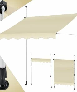 KESSER® Klemmmarkise Mit Handkurbel Balkon, Balkonmarkise Ohne Bohren, UV-beständig Höhenverstellbar Wasserabweisend , Sonnenschutz, Terrassenüberdachung , Einfache Montage