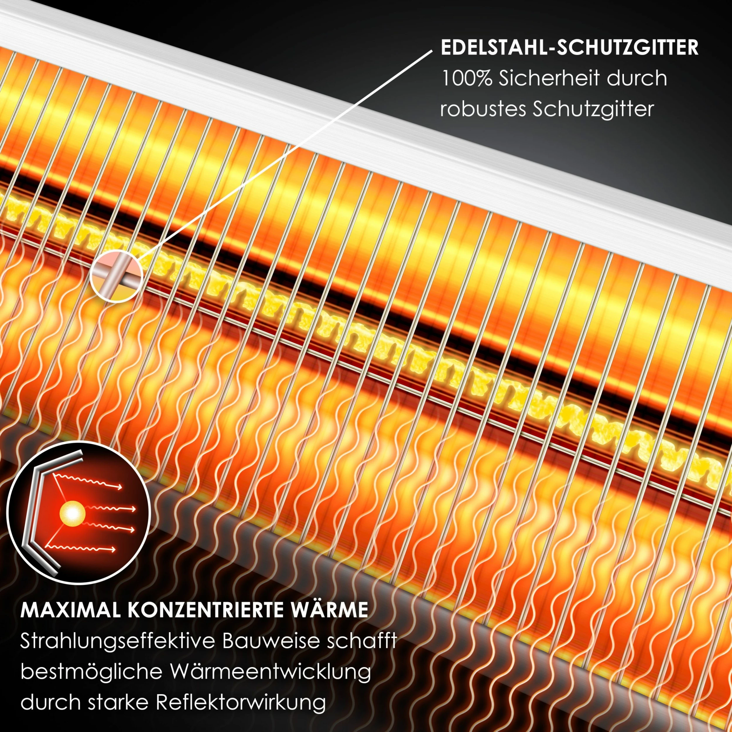 KESSER® Standheizstrahler Infrarot Stand Heizstrahler Inkl. Schutzhülle Wärmestrahler Terrasse Infrarotstrahler Turmheizstrahler 3 Heizstufen 2000 Watt Terrassenstrahler Mit Fernbedienung Timer – Bild 4