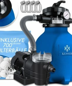 KESSER® Sandfilteranlage Sandfilter + 700g Filterbälle Ersetzen 25kg Filtersand 7-Wege Ventil Mit Druckanzeige Poolfilter 10 M³/h Filteranlage Filterkessel Für Pool Schwimmbecken 10.200 L/h