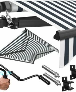 KESSER® Gelenkarmmarkise Manuelle Markise Gelenkmarkise Terrassenmarkise Klemmmarkise Sonnenmarkise Inkl. Wandhalterung Sonnenschutz Balkonmarkise Wasserabweisender Alu/Polyester