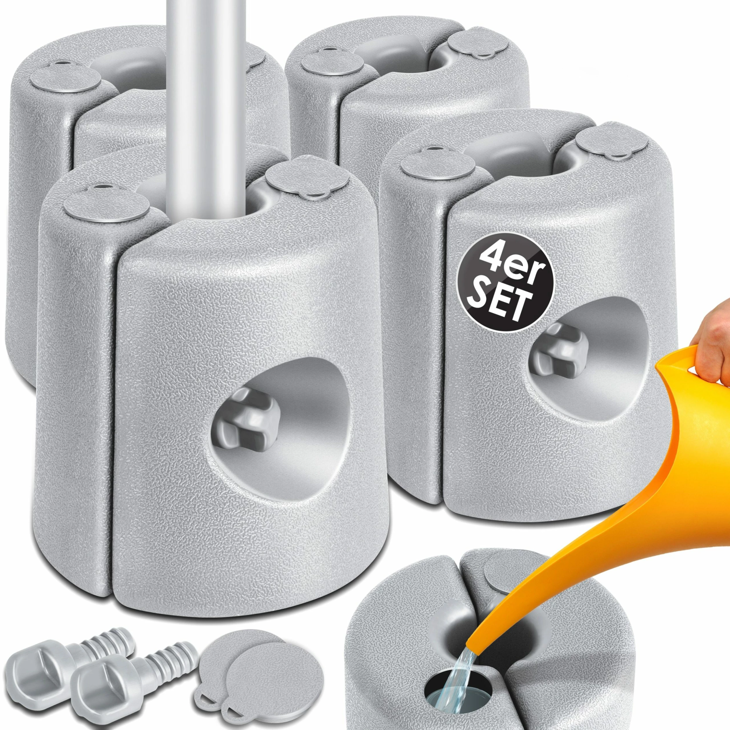 KESSER® Pavillonstandfüße 4er Set Pavillon Standfuß Mit Wasser/Sand Befüllbar 22 X 22 X 25cm HDPE Gewichte Zur Stabilisation Für Pavillons Gartenzelte Festzelte Standsicherung Stabil