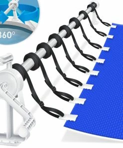 KESSER® Pool Aufroller Premium Aufrollsystem 1,05m - 6,15 M | Für Solarplane | Mobiles Aufrollvorrichtung Für Poolplane & Abdeckung | Inkl. Bänder | Witterungsbeständiges Material