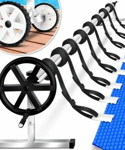 KESSER® Pool Aufroller Premium Aufrollsystem 3m - 5,70m | Mit Rädern | Für Solarplane | Mobiles Aufrollvorrichtung Für Poolplane & Abdeckung | Inkl. Bänder | Witterungsbeständiges Material