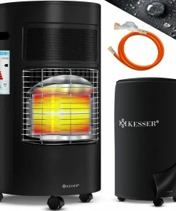 KESSER® Gasheizer Keramik 4200 Watt Gas Heizstrahler Inkl. Gasdruckregler Gasschlauch - Gasheizofen Inkl. Schutzhülle Gasheizgerät, Infrarot Keramikbrenner, Butan- Oder Propangasflaschen